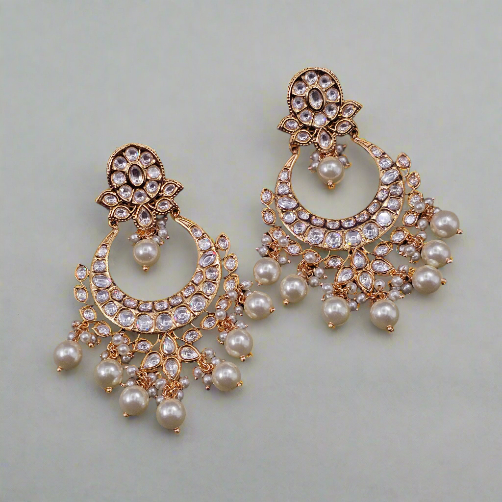Lara Exclusive Moissanite Chandbali Earrings