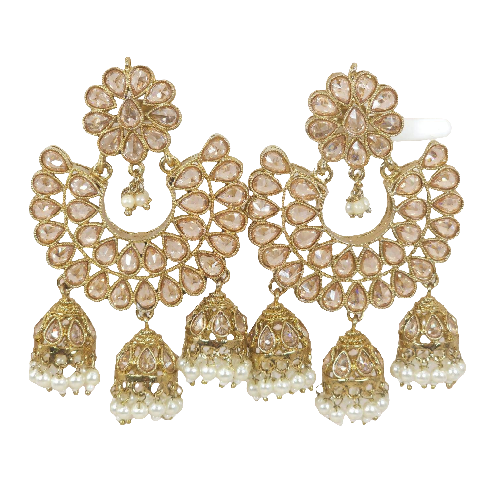 Preeti Gold Jhumka Earrings Indian Earrings