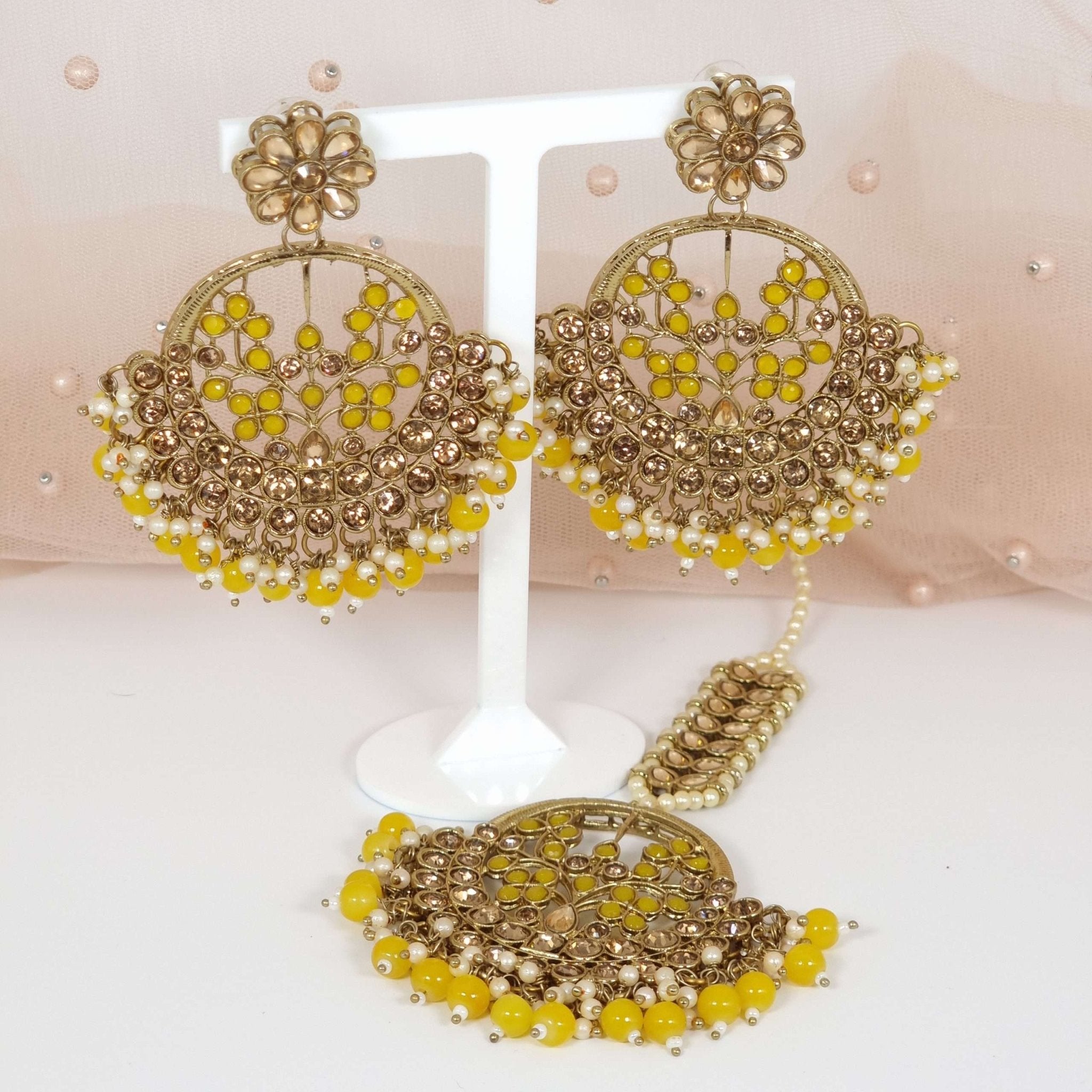 Beautiful Polki Chandbali Tikka Set - Fancy Fab Jewels