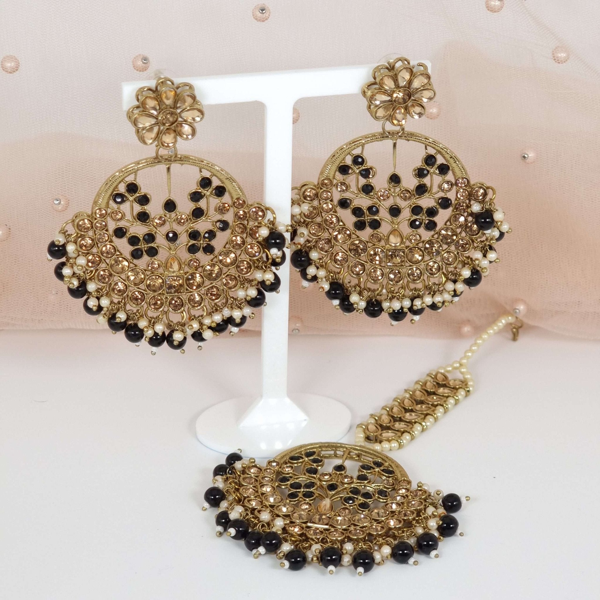 Beautiful Polki Chandbali Tikka Set - Fancy Fab Jewels