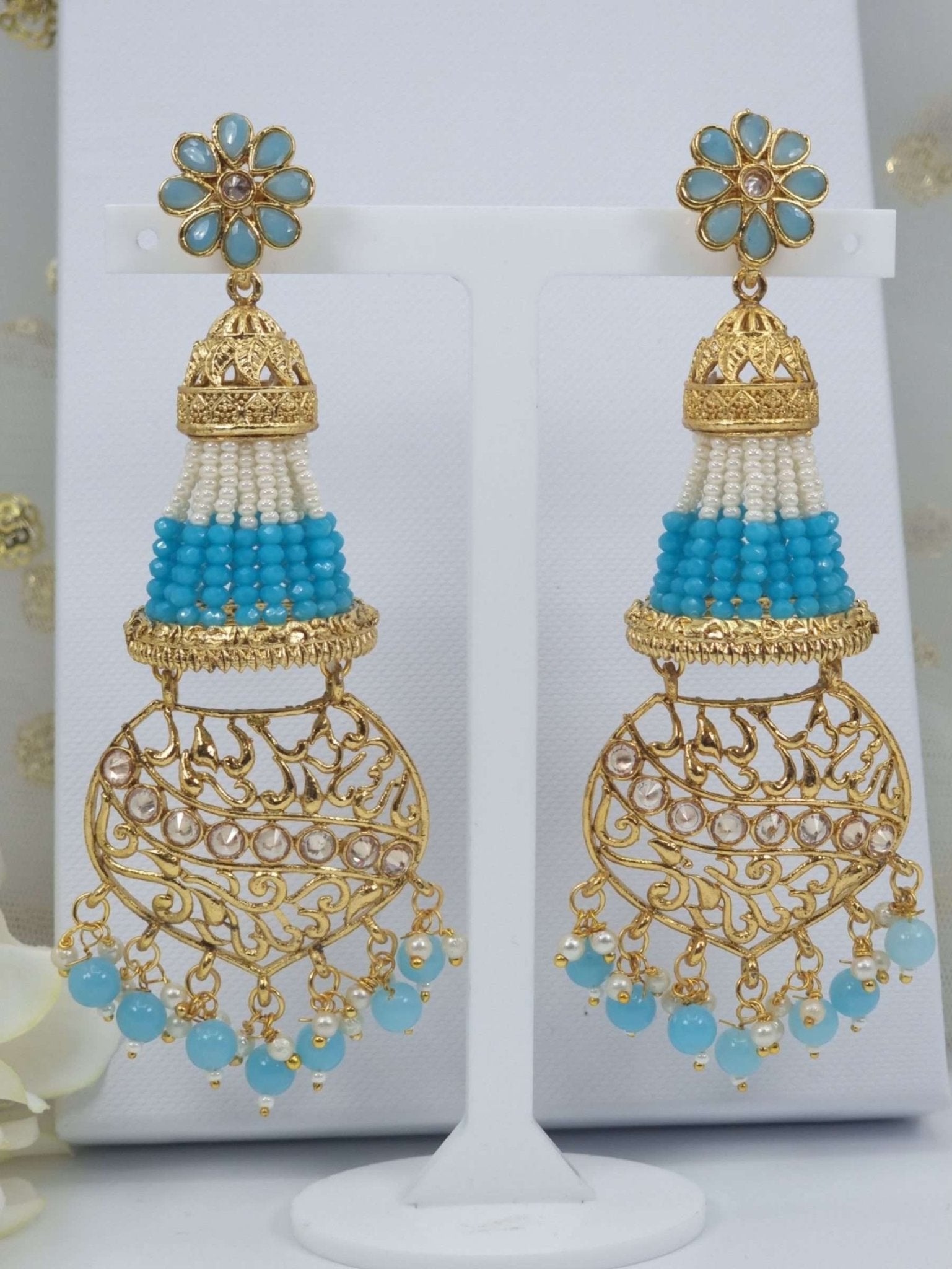 Gold Hoop Jhumka Earrings For wedding, Engagement Fancy Fab Jewels