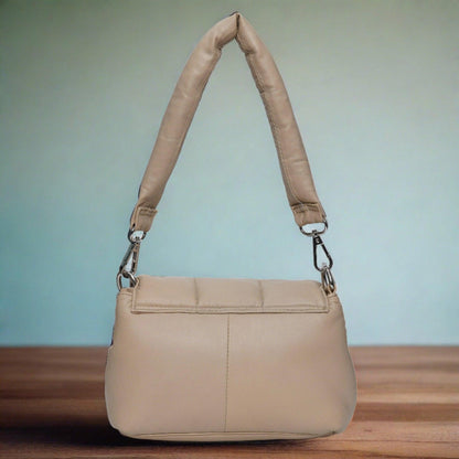 Neutral Beige Leather Cross body: Versatile Style - Fancy Fab Jewels