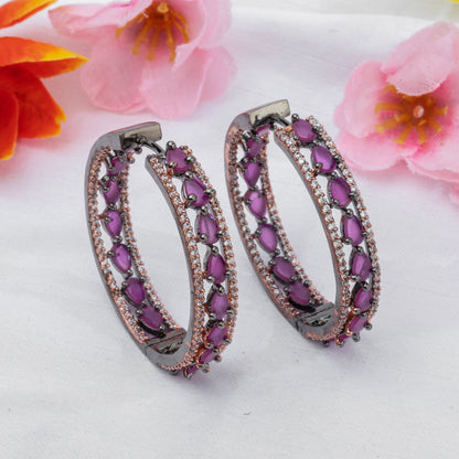 Daisy - American Diamond Hoop Earrings in Five Colours - Fancy Fab Jewels