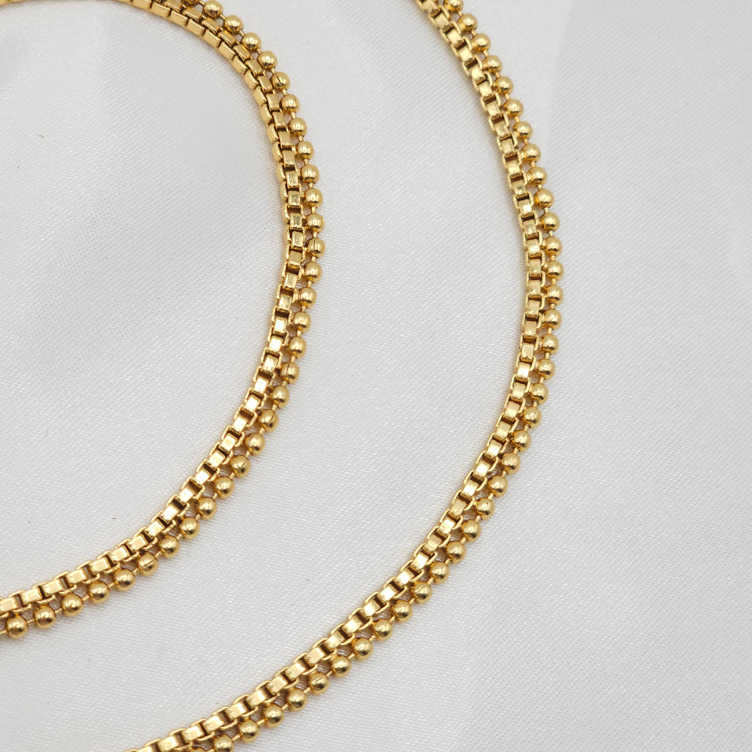 Gold Plated Breaded Chain Anklets - Fancy Fab Jewels