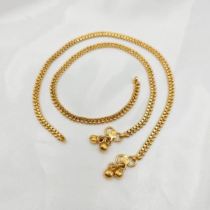 Gold Plated Breaded Chain Anklets - Fancy Fab Jewels