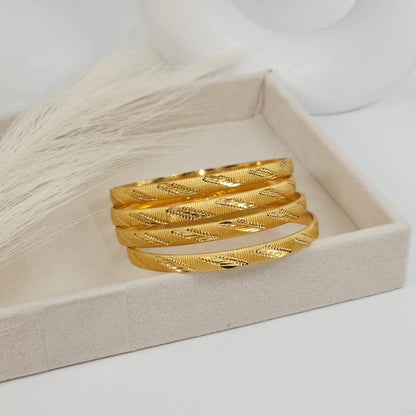 Set of 4 Gold Plated Indian Bangles - Fancy Fab Jewels