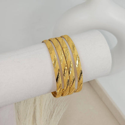 Set of 4 Gold Plated Indian Bangles - Fancy Fab Jewels