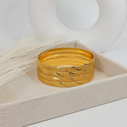 Set of 4 Gold Plated Indian Bangles - Fancy Fab Jewels