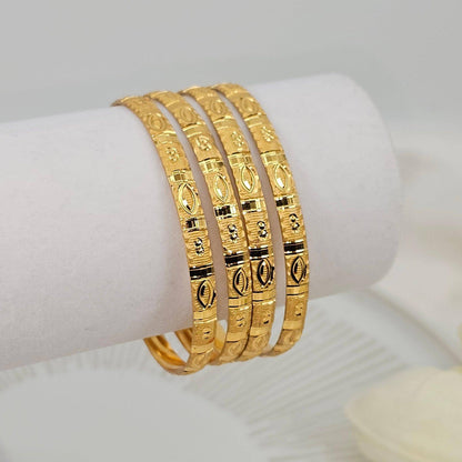 Set of 4 Gold Plated Indian Bangles - Fancy Fab Jewels