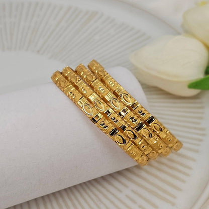 Set of 4 Gold Plated Indian Bangles - Fancy Fab Jewels