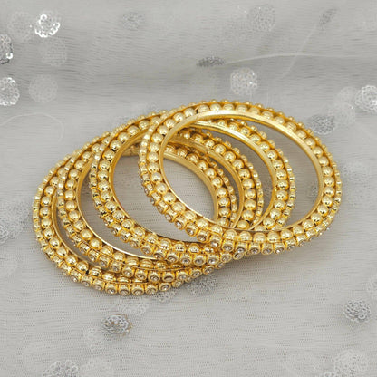 4 Pcs Gold plated Zircon bangles - Fancy Fab Jewels