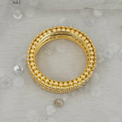 4 Pcs Gold plated Zircon bangles - Fancy Fab Jewels