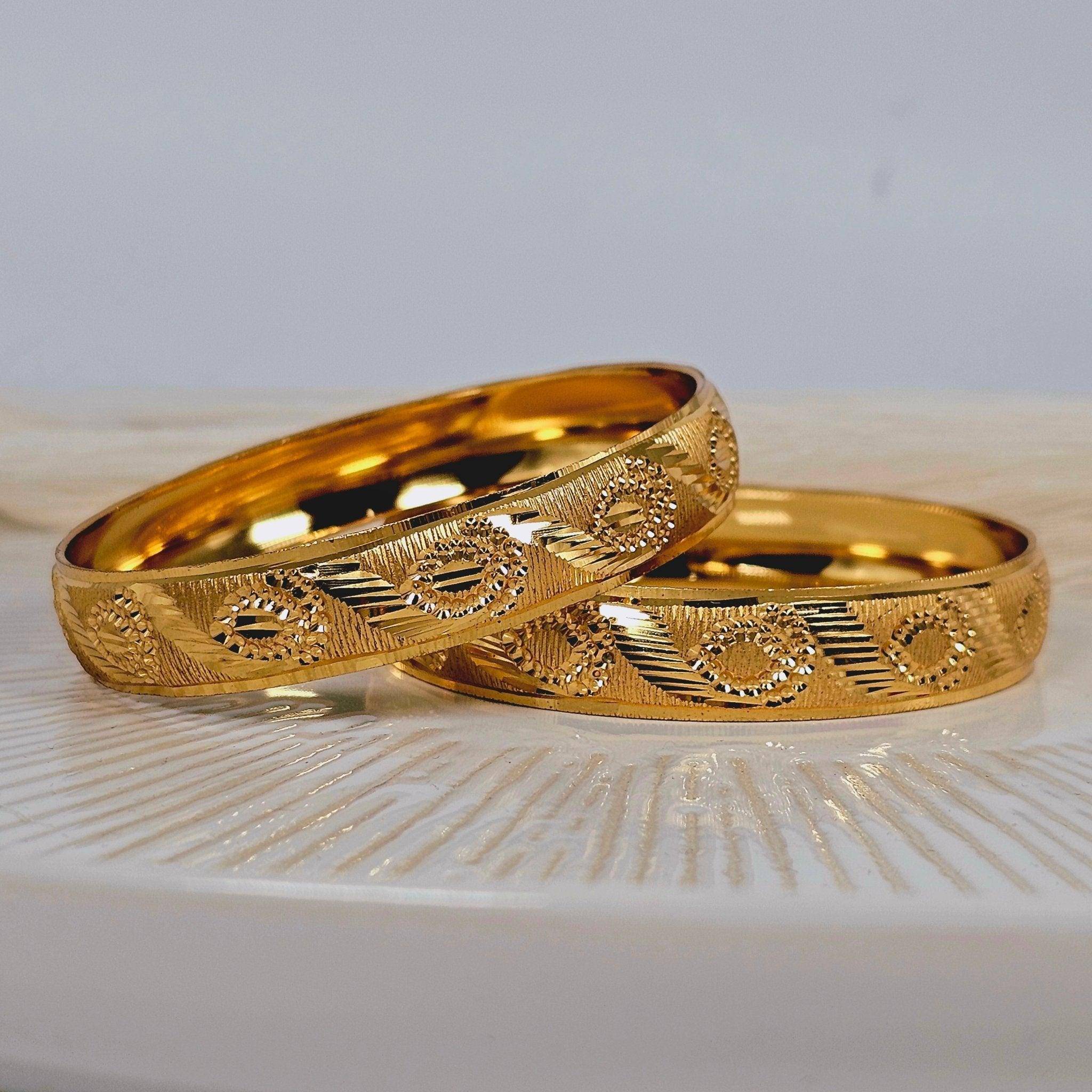 A Pair of Gold Plated Indian Bangles - Fancy Fab Jewels