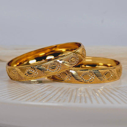 A Pair of Gold Plated Indian Bangles - Fancy Fab Jewels