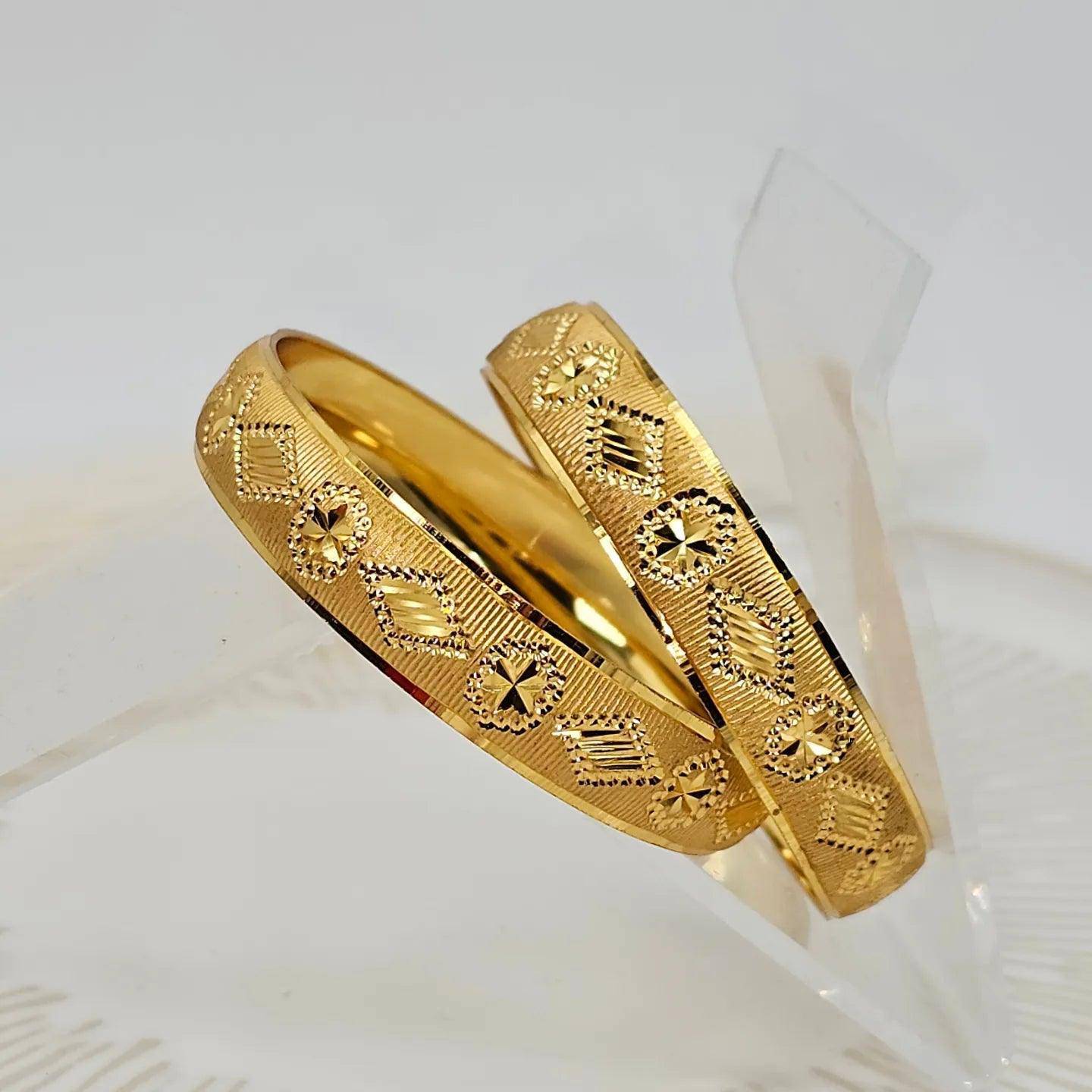 A Pair of Gold Plated Indian Bangles - Fancy Fab Jewels