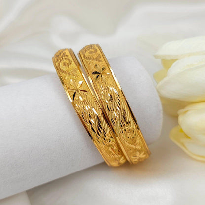 A Pair of Gold Plated Indian Bangles - Fancy Fab Jewels