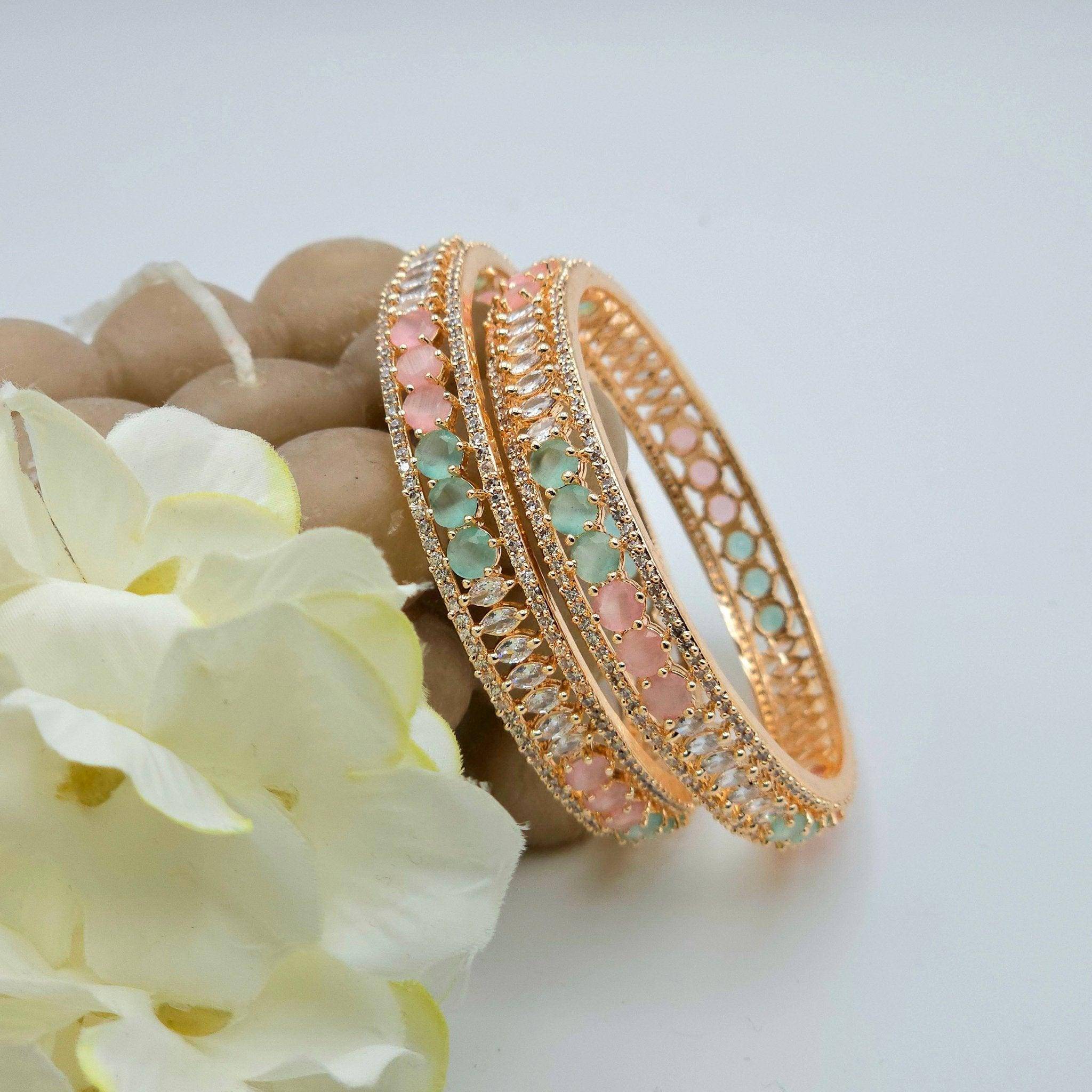 Bangles Set - Mint Pink - Fancy Fab Jewels