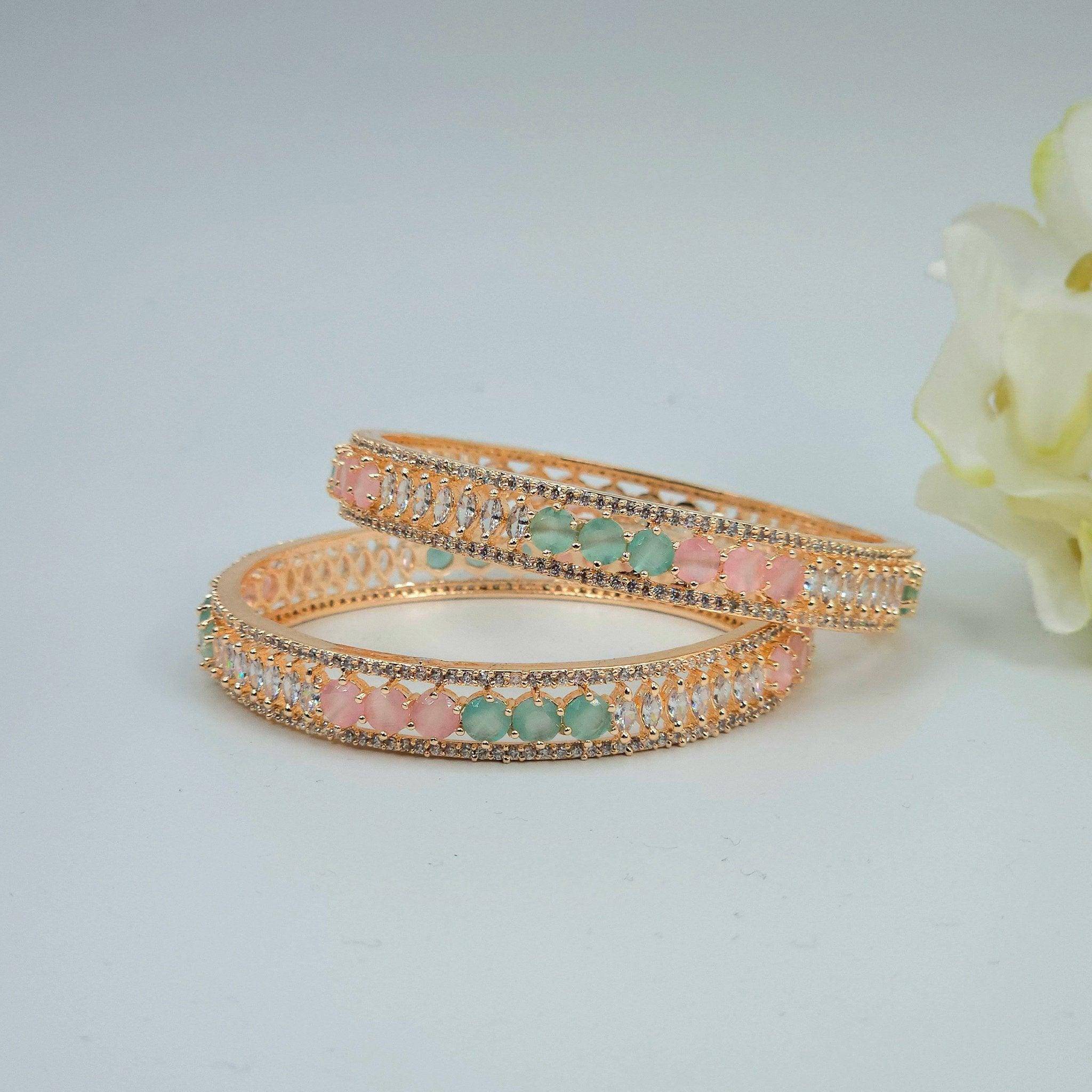 Bangles Set - Mint Pink - Fancy Fab Jewels