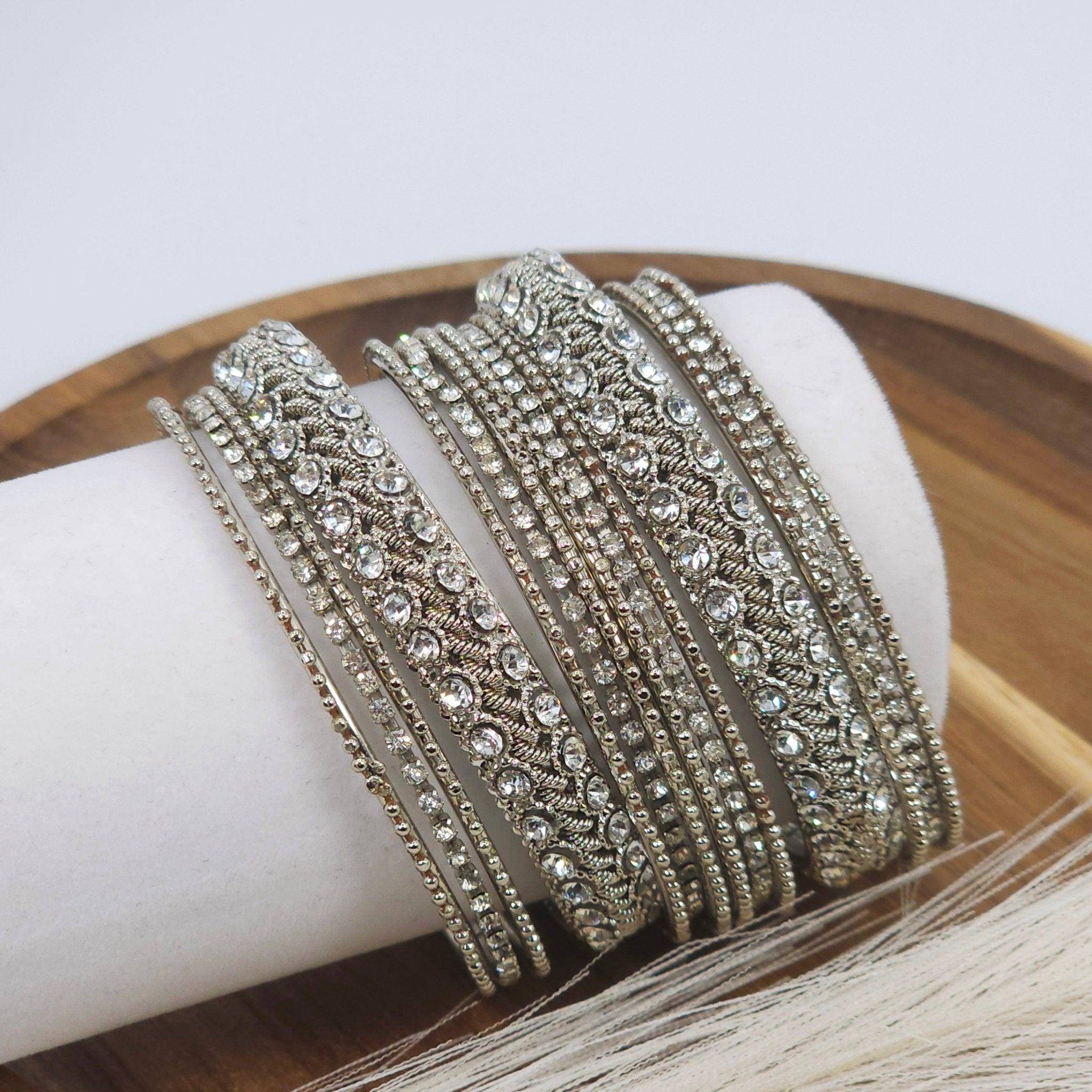 14 pcs Metal Bangles - Fancy Fab Jewels