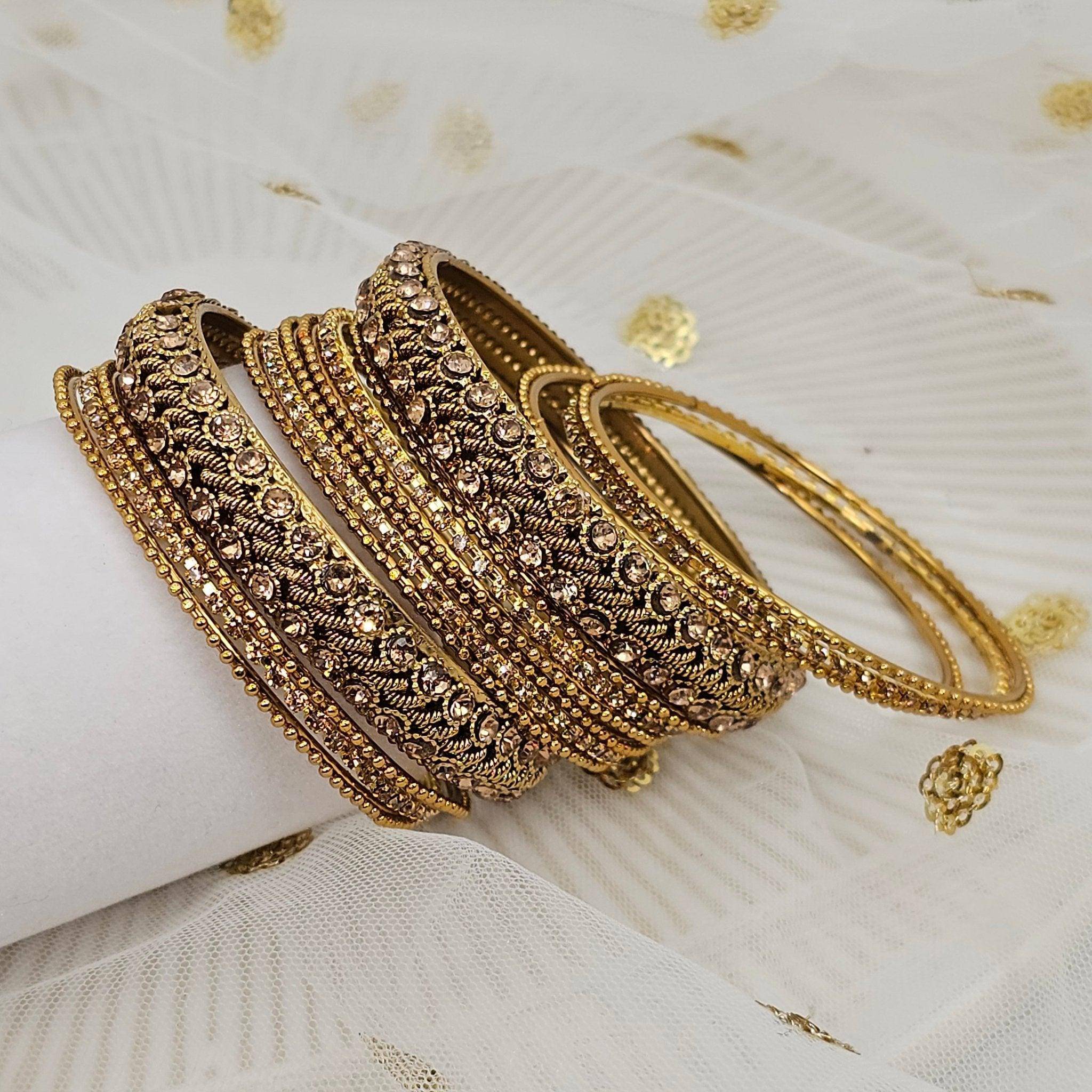 14 pcs Metal Bangles - Fancy Fab Jewels