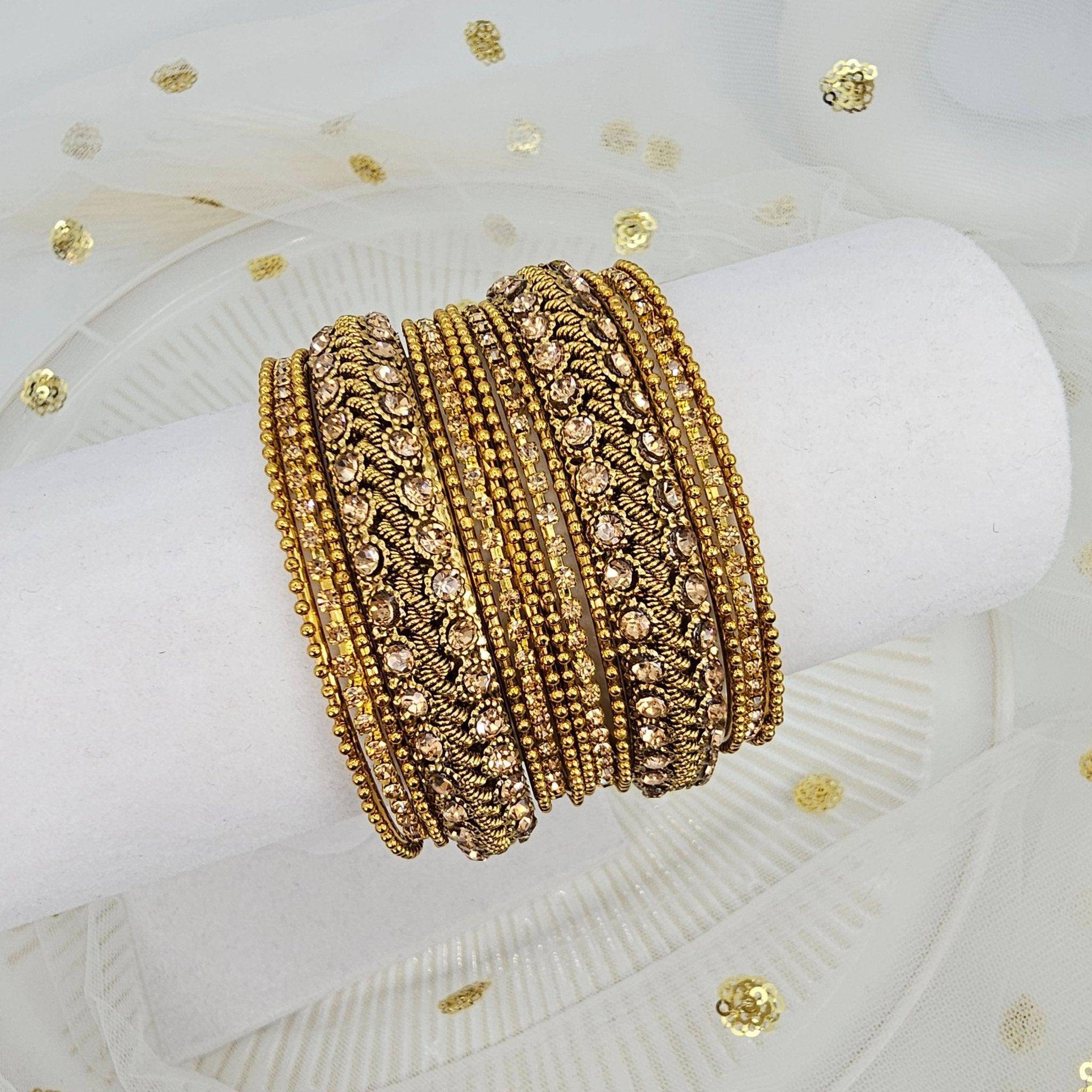 14 pcs Metal Bangles - Fancy Fab Jewels