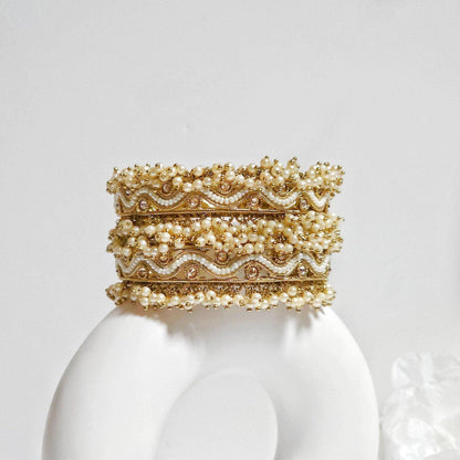 Jassi Pair of Polki Chunky Bangles - Fancy Fab Jewels