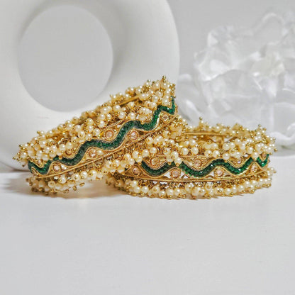 Jassi Pair of Polki Chunky Bangles - Fancy Fab Jewels