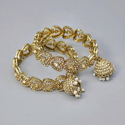 Gold Plated Polki Jhumka Bangles - Fancy Fab Jewels