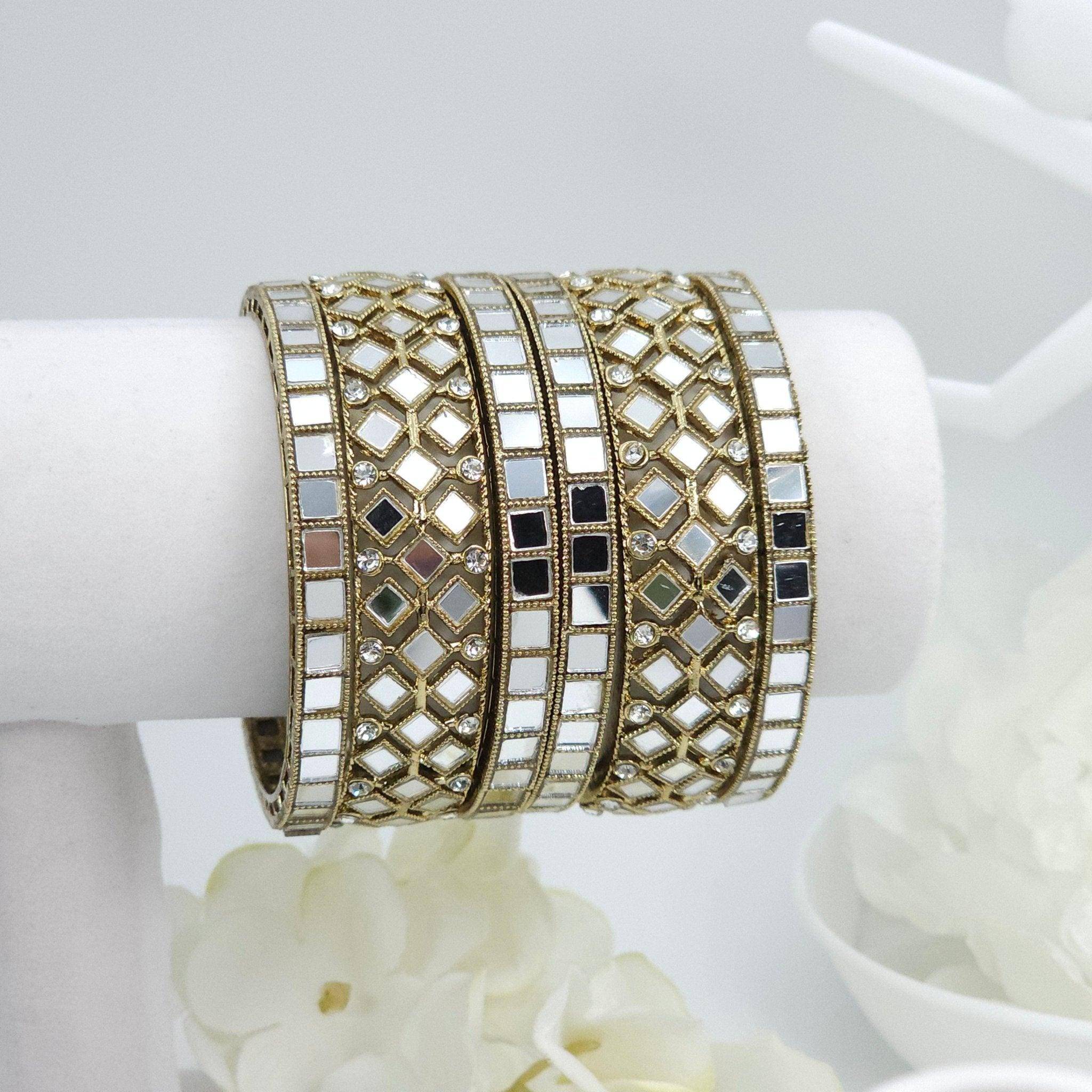 Set of 6 Mirror Bangles - Fancy Fab Jewels