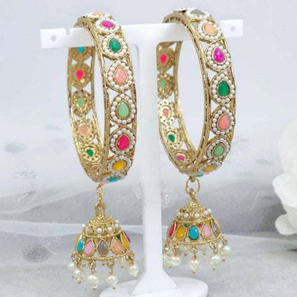 Rimi Multicolour Jhumka Bangles - Fancy Fab Jewels