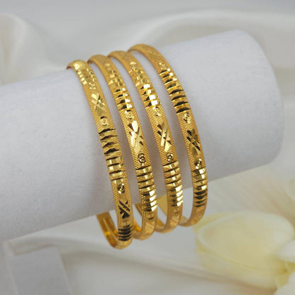 Set of 4 Gold Plated Indian Bangles - Fancy Fab Jewels