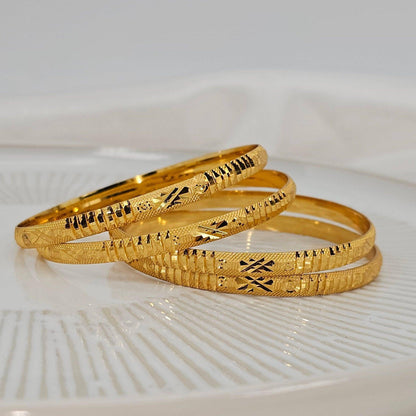 Set of 4 Gold Plated Indian Bangles - Fancy Fab Jewels