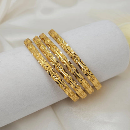 Set of 4 Gold Plated Indian Bangles - Fancy Fab Jewels