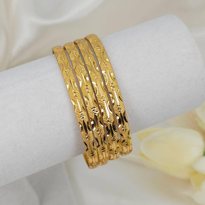 Set of 4 Gold Plated Indian Bangles - Fancy Fab Jewels