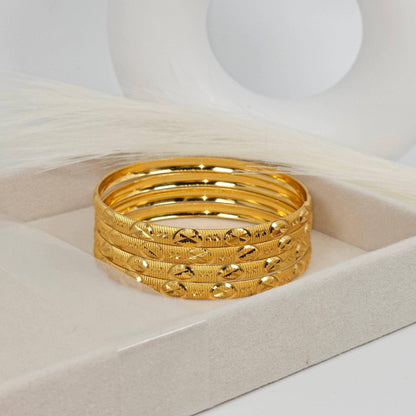 Set of 4 Gold Plated Indian Bangles - Fancy Fab Jewels