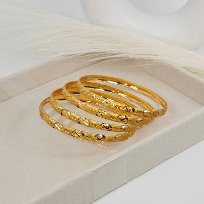 Set of 4 Gold Plated Indian Bangles - Fancy Fab Jewels