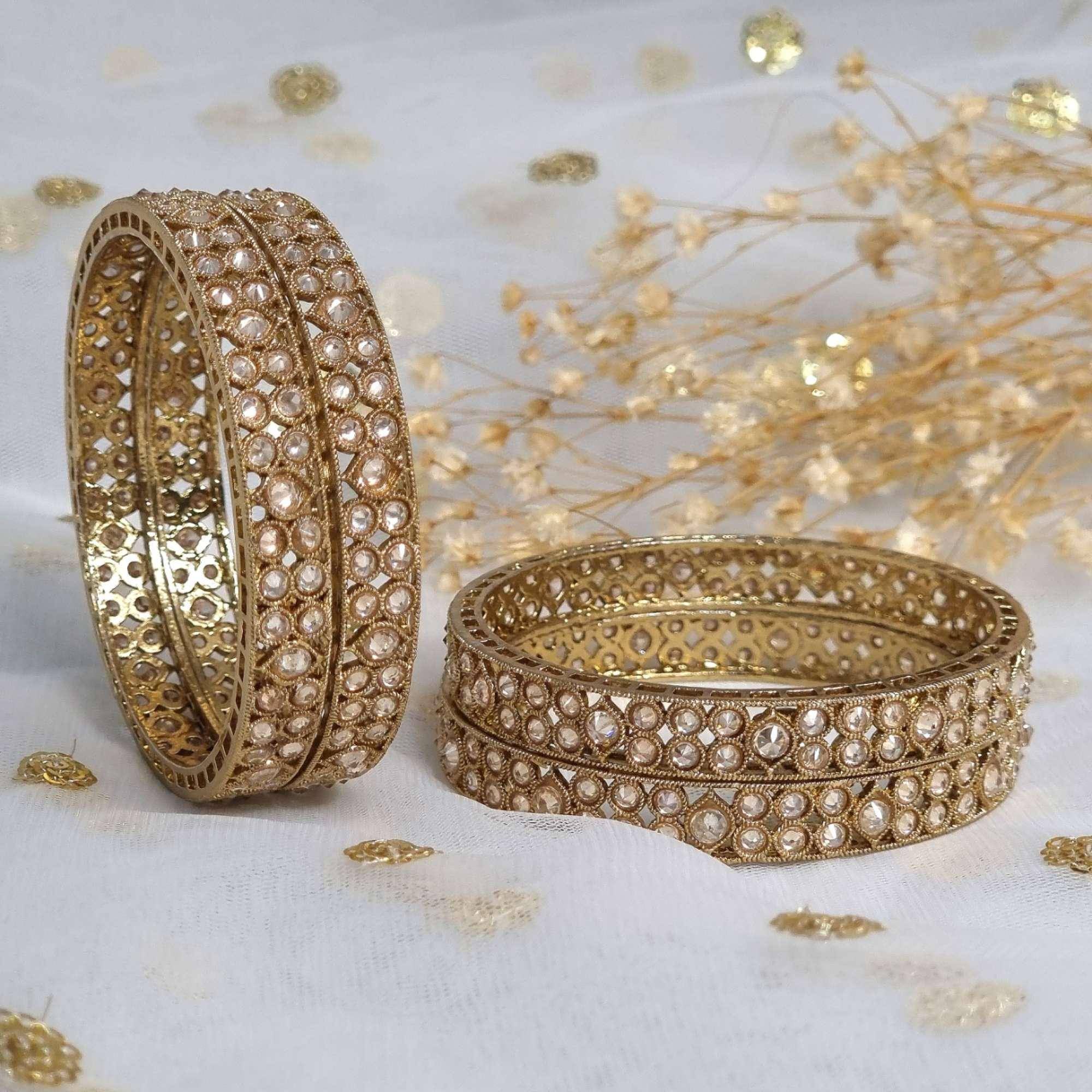 Set of 4 Polki Indian Bangles - Fancy Fab Jewels