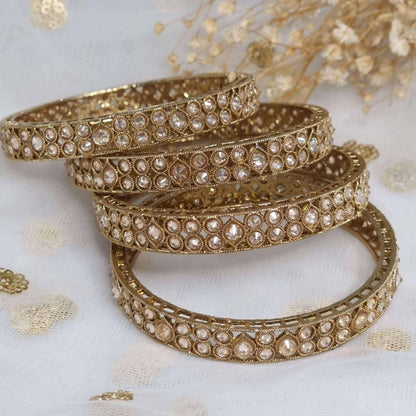 Set of 4 Polki Indian Bangles - Fancy Fab Jewels