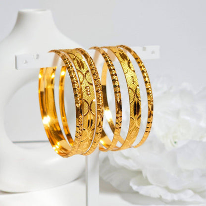 Set of 6 Gold Plated Indian Bangles - Fancy Fab Jewels