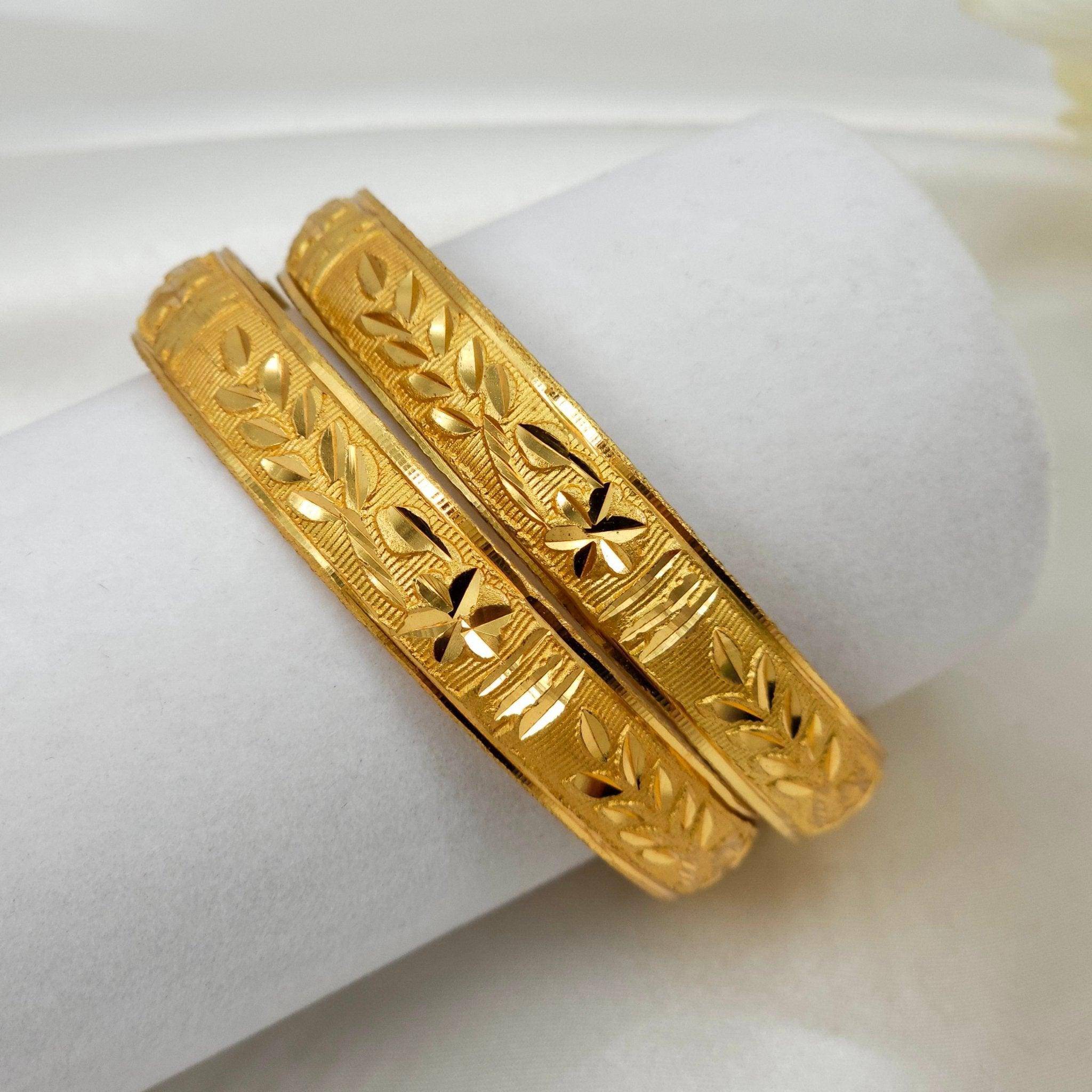 A Pair of Gold Plated Indian Bangles - Fancy Fab Jewels