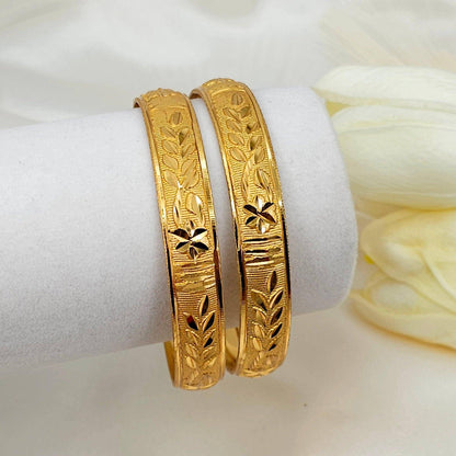 A Pair of Gold Plated Indian Bangles - Fancy Fab Jewels