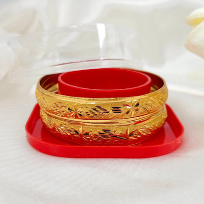 A Pair of Gold Plated Indian Bangles - Fancy Fab Jewels