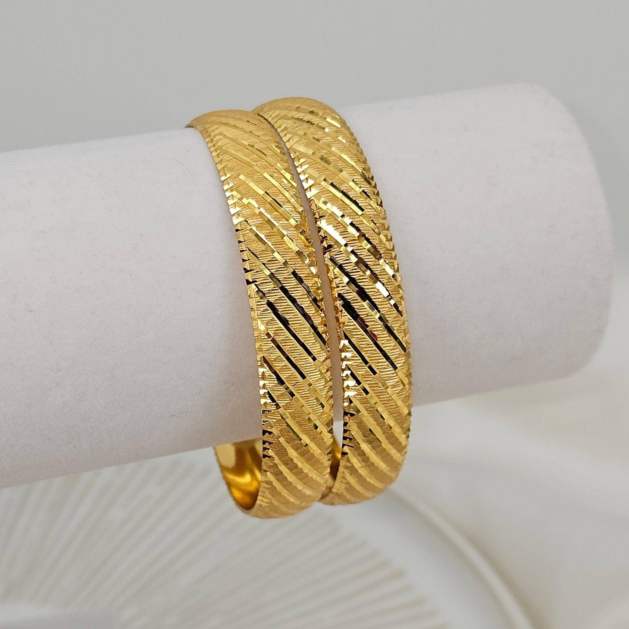 A Pair of Gold Plated Indian Bangles - Fancy Fab Jewels