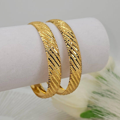 A Pair of Gold Plated Indian Bangles - Fancy Fab Jewels