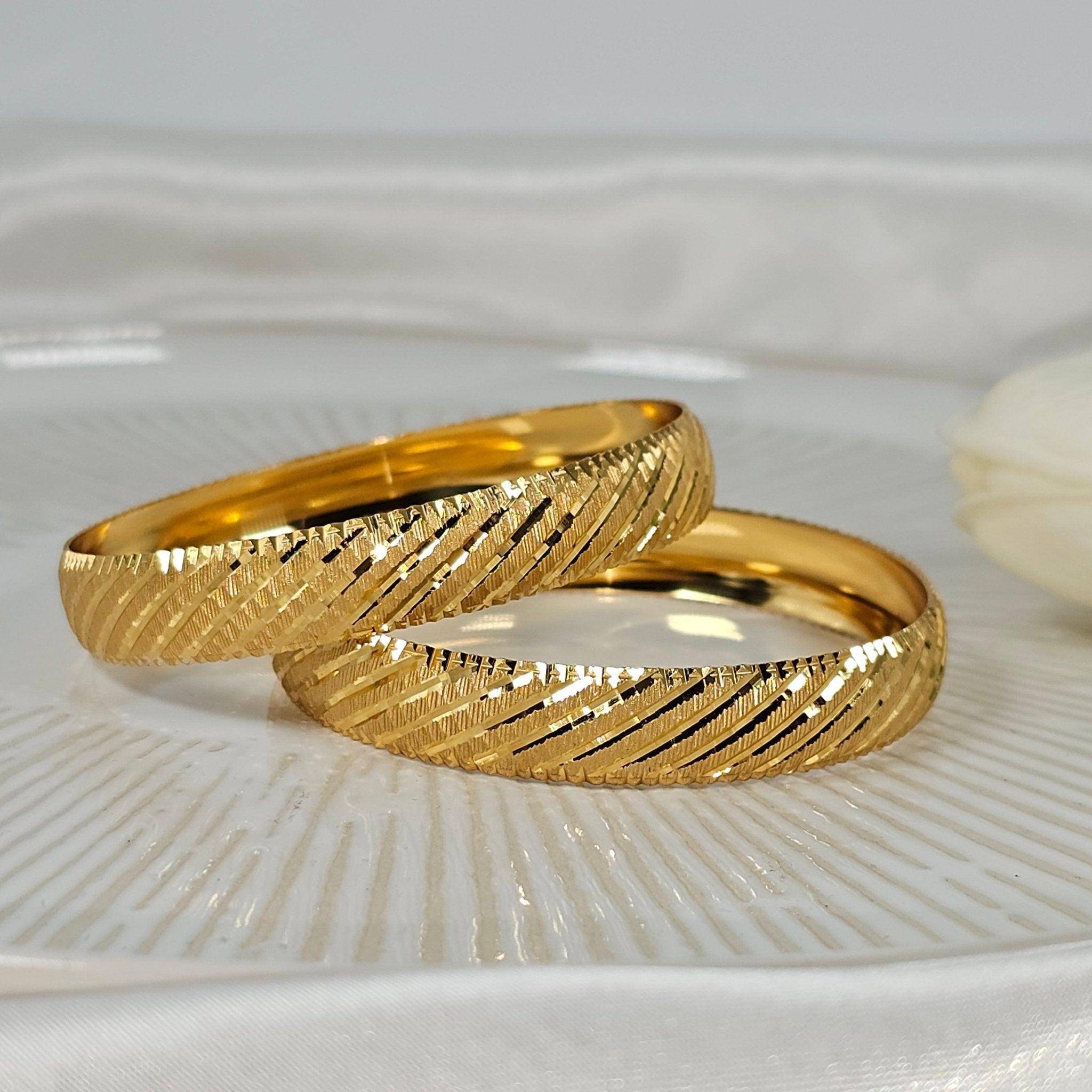 A Pair of Gold Plated Indian Bangles - Fancy Fab Jewels