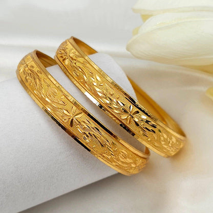 A Pair of Gold Plated Indian Bangles - Fancy Fab Jewels