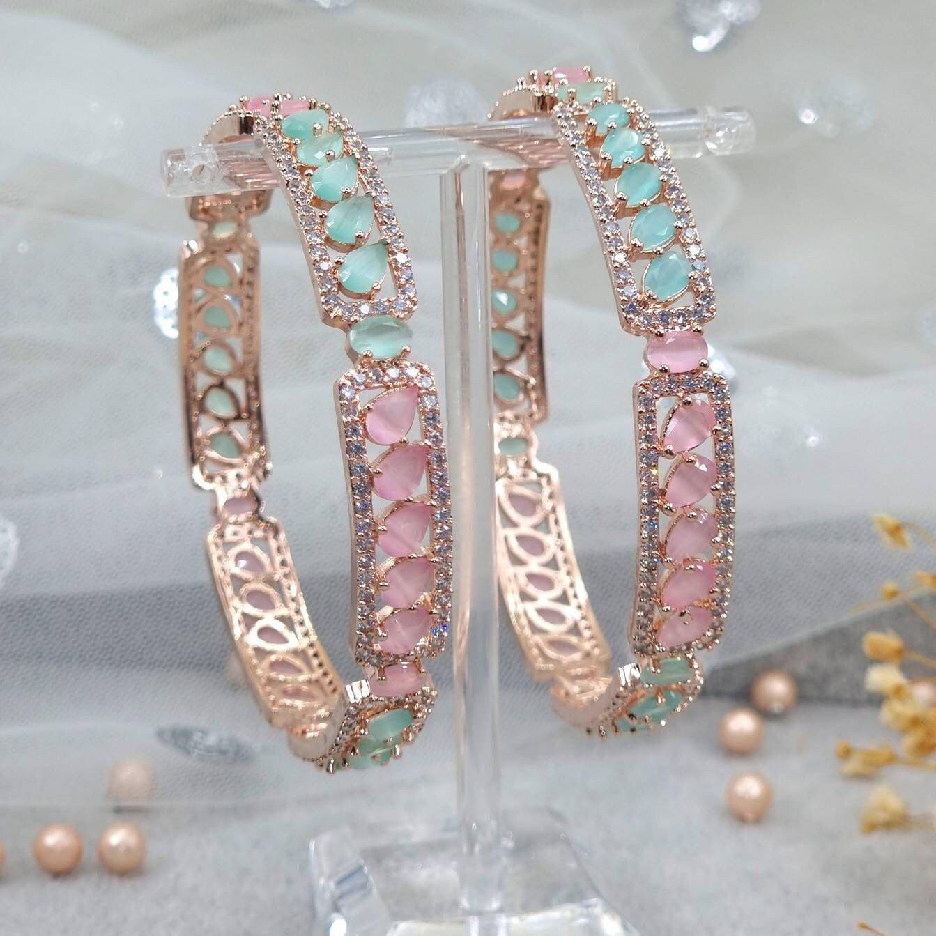 Bangles Set - Mint Pink - Fancy Fab Jewels