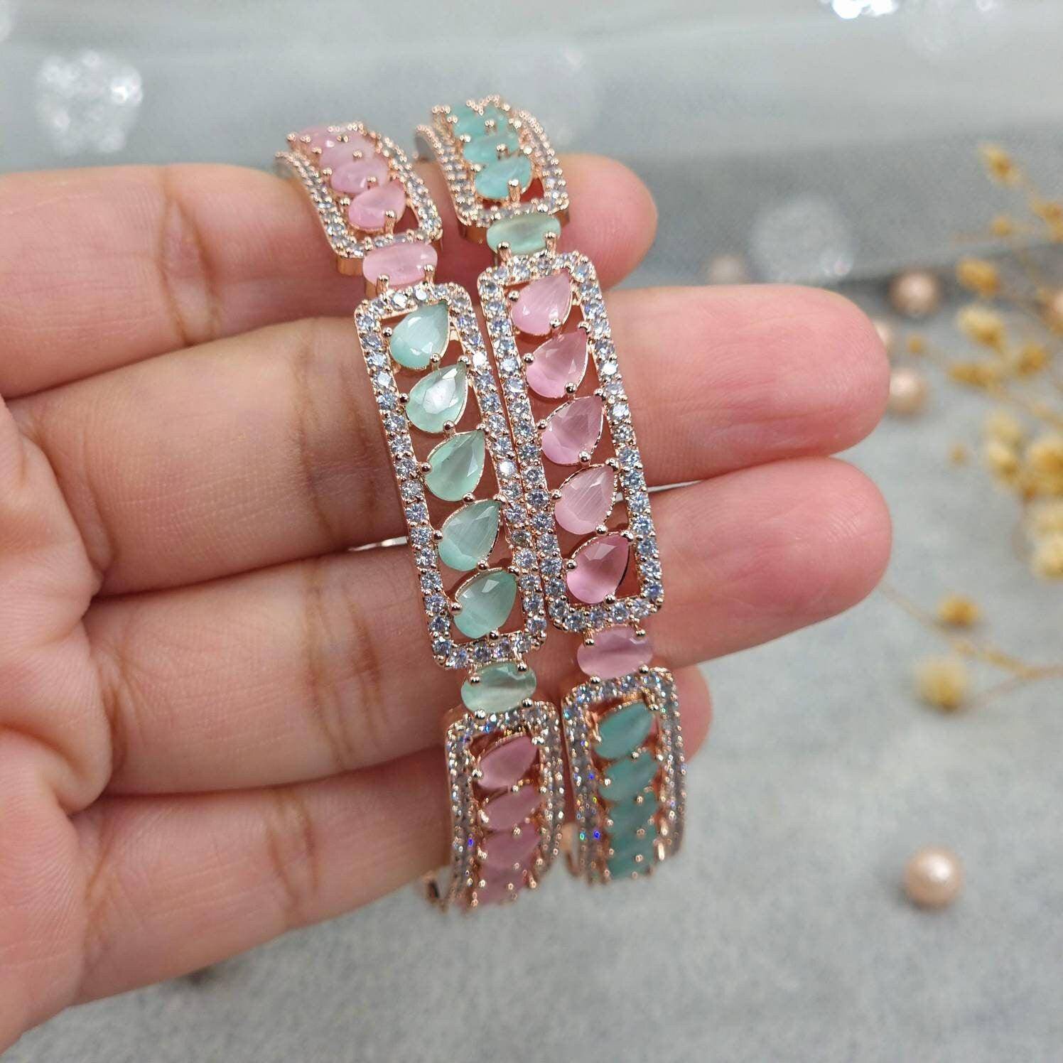 Bangles Set - Mint Pink - Fancy Fab Jewels