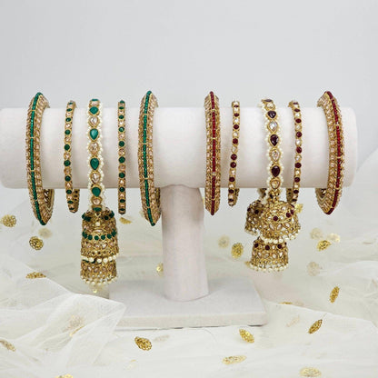 Luxury Polki Jhumka Bangle Stack - Fancy Fab Jewels