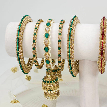 Luxury Polki Jhumka Bangle Stack - Fancy Fab Jewels